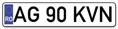 Placuta inmatriculare numar auto  AG-90-KVN, AG 90 KVN, AG90KVN