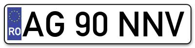 Placuta inmatriculare numar auto  AG-90-NNV, AG 90 NNV, AG90NNV