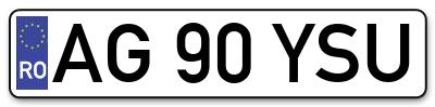 Placuta inmatriculare numar auto  AG-90-YSU, AG 90 YSU, AG90YSU