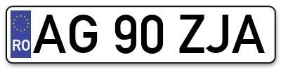Placuta inmatriculare numar auto  AG-90-ZJA, AG 90 ZJA, AG90ZJA