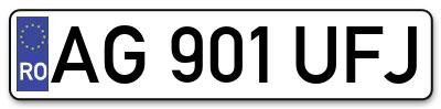 Placuta inmatriculare numar auto  AG-901-UFJ, AG 901 UFJ, AG901UFJ
