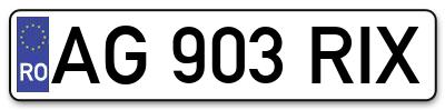 Placuta inmatriculare numar auto  AG-903-RIX, AG 903 RIX, AG903RIX