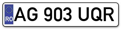 Placuta inmatriculare numar auto  AG-903-UQR, AG 903 UQR, AG903UQR