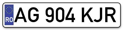 Placuta inmatriculare numar auto  AG-904-KJR, AG 904 KJR, AG904KJR