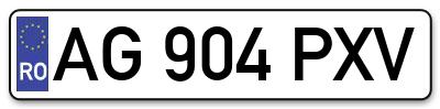 Placuta inmatriculare numar auto  AG-904-PXV, AG 904 PXV, AG904PXV