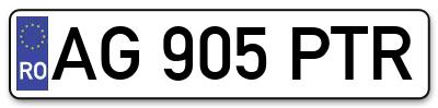 Placuta inmatriculare numar auto  AG-905-PTR, AG 905 PTR, AG905PTR