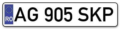 Placuta inmatriculare numar auto  AG-905-SKP, AG 905 SKP, AG905SKP