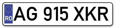 Placuta inmatriculare numar auto  AG-915-XKR, AG 915 XKR, AG915XKR