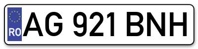 Placuta inmatriculare numar auto  AG-921-BNH, AG 921 BNH, AG921BNH