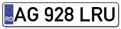 Placuta inmatriculare numar auto  AG-928-LRU, AG 928 LRU, AG928LRU