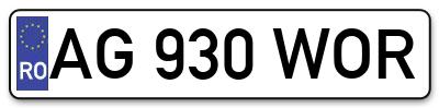 Placuta inmatriculare numar auto  AG-930-WOR, AG 930 WOR, AG930WOR