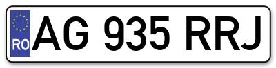 Placuta inmatriculare numar auto  AG-935-RRJ, AG 935 RRJ, AG935RRJ