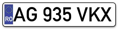 Placuta inmatriculare numar auto  AG-935-VKX, AG 935 VKX, AG935VKX