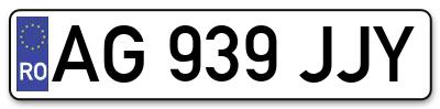 Placuta inmatriculare numar auto  AG-939-JJY, AG 939 JJY, AG939JJY