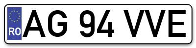 Placuta inmatriculare numar auto  AG-94-VVE, AG 94 VVE, AG94VVE