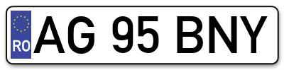 Placuta inmatriculare numar auto  AG-95-BNY, AG 95 BNY, AG95BNY