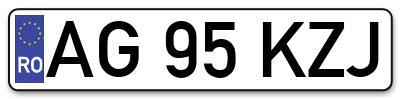 Placuta inmatriculare numar auto  AG-95-KZJ, AG 95 KZJ, AG95KZJ