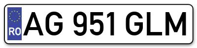 Placuta inmatriculare numar auto  AG-951-GLM, AG 951 GLM, AG951GLM