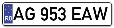 Placuta inmatriculare numar auto  AG-953-EAW, AG 953 EAW, AG953EAW