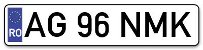 Placuta inmatriculare numar auto  AG-96-NMK, AG 96 NMK, AG96NMK