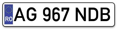 Placuta inmatriculare numar auto  AG-967-NDB, AG 967 NDB, AG967NDB