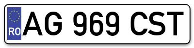 Placuta inmatriculare numar auto  AG-969-CST, AG 969 CST, AG969CST