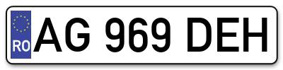 Placuta inmatriculare numar auto  AG-969-DEH, AG 969 DEH, AG969DEH