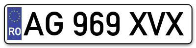 Placuta inmatriculare numar auto  AG-969-XVX, AG 969 XVX, AG969XVX