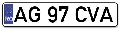 Placuta inmatriculare numar auto  AG-97-CVA, AG 97 CVA, AG97CVA