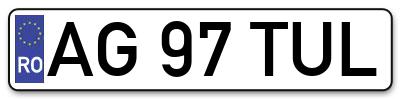 Placuta inmatriculare numar auto  AG-97-TUL, AG 97 TUL, AG97TUL