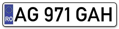 Placuta inmatriculare numar auto  AG-971-GAH, AG 971 GAH, AG971GAH