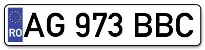Placuta inmatriculare numar auto  AG-973-BBC, AG 973 BBC, AG973BBC