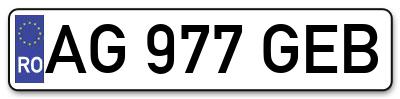 Placuta inmatriculare numar auto  AG-977-GEB, AG 977 GEB, AG977GEB