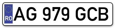 Placuta inmatriculare numar auto  AG-979-GCB, AG 979 GCB, AG979GCB