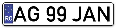 Placuta inmatriculare numar auto  AG-99-JAN, AG 99 JAN, AG99JAN