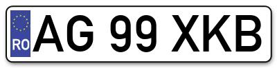Placuta inmatriculare numar auto  AG-99-XKB, AG 99 XKB, AG99XKB