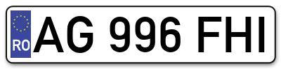 Placuta inmatriculare numar auto  AG-996-FHI, AG 996 FHI, AG996FHI