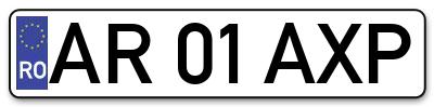 Placuta inmatriculare numar auto  AR-01-AXP, AR 01 AXP, AR01AXP