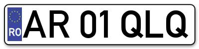 Placuta inmatriculare numar auto  AR-01-QLQ, AR 01 QLQ, AR01QLQ