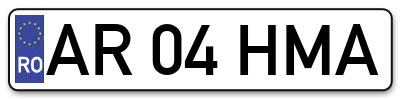 Placuta inmatriculare numar auto  AR-04-HMA, AR 04 HMA, AR04HMA