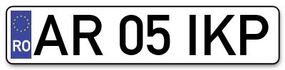 Placuta inmatriculare numar auto  AR-05-IKP, AR 05 IKP, AR05IKP