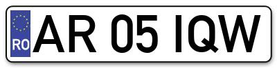 Placuta inmatriculare numar auto  AR-05-IQW, AR 05 IQW, AR05IQW