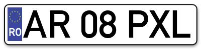 Placuta inmatriculare numar auto  AR-08-PXL, AR 08 PXL, AR08PXL