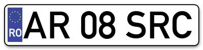 Placuta inmatriculare numar auto  AR-08-SRC, AR 08 SRC, AR08SRC