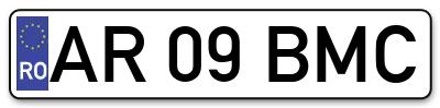 Placuta inmatriculare numar auto  AR-09-BMC, AR 09 BMC, AR09BMC