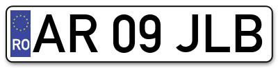 Placuta inmatriculare numar auto  AR-09-JLB, AR 09 JLB, AR09JLB