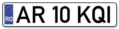 Placuta inmatriculare numar auto  AR-10-KQI, AR 10 KQI, AR10KQI