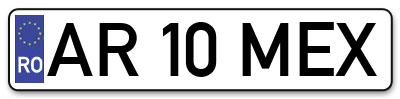 Placuta inmatriculare numar auto  AR-10-MEX, AR 10 MEX, AR10MEX
