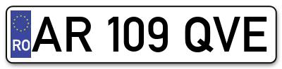 Placuta inmatriculare numar auto  AR-109-QVE, AR 109 QVE, AR109QVE