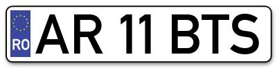 Placuta inmatriculare numar auto  AR-11-BTS, AR 11 BTS, AR11BTS